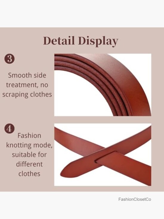 Knot Belts for Women Soft Faux Leather Wrap Belt for Jeans Pants Dress main image 5